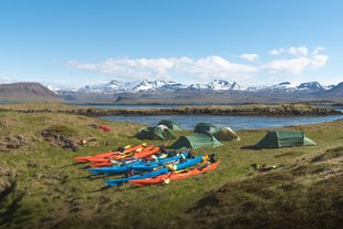 Summer Sea kayaking and Camping, Iceland