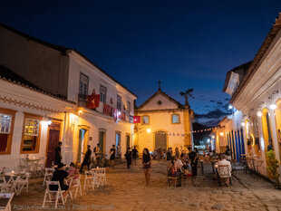 Streets of Paraty at nightfall